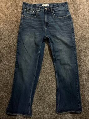 Lacoste Men's Navy Straight Leg Jeans With Embroidery